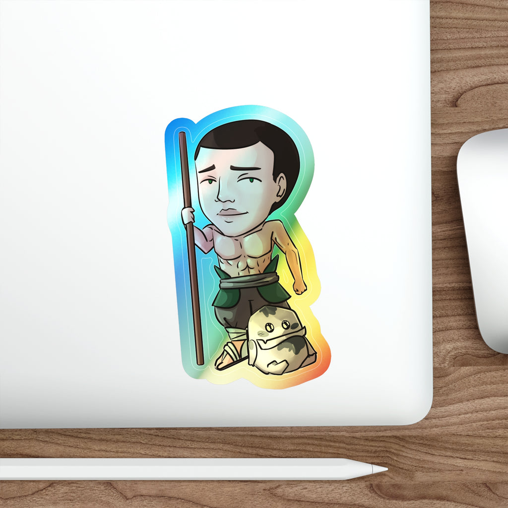 Eddie with Little Izzy Holographic Sticker (Chibi-Style)