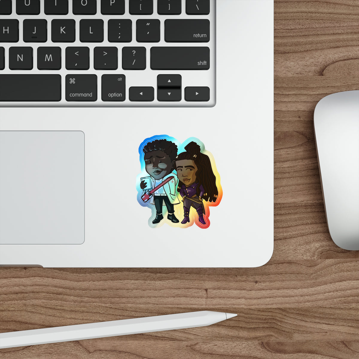Minn and Farlow Holographic Sticker (Chibi-Style)