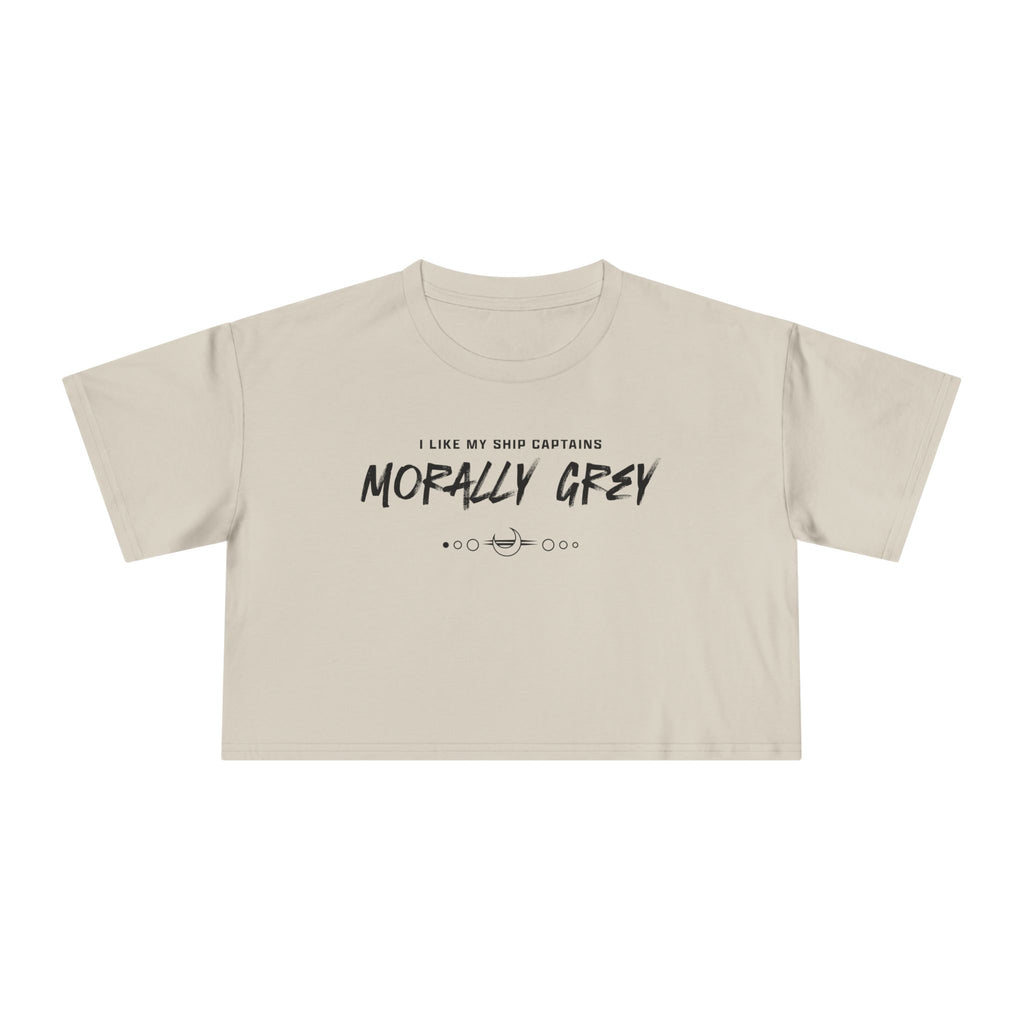 I Like My Ship Captains Morally Grey Crop Tee