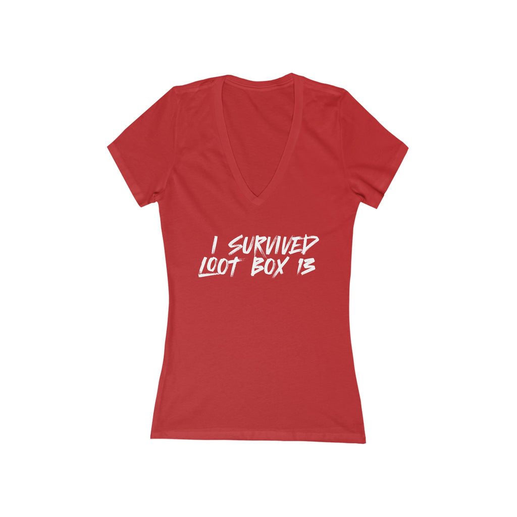 I Survived Loot Box 13 Women's Deep V-Neck Tee