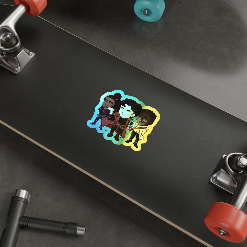 Grey, Minn, and Farlow Holographic Sticker (Chibi-Style)