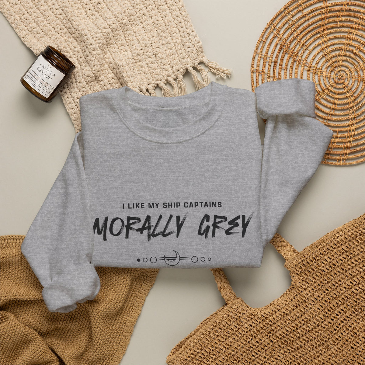 I Like My Ship Captains Morally Grey Crewneck Sweatshirt