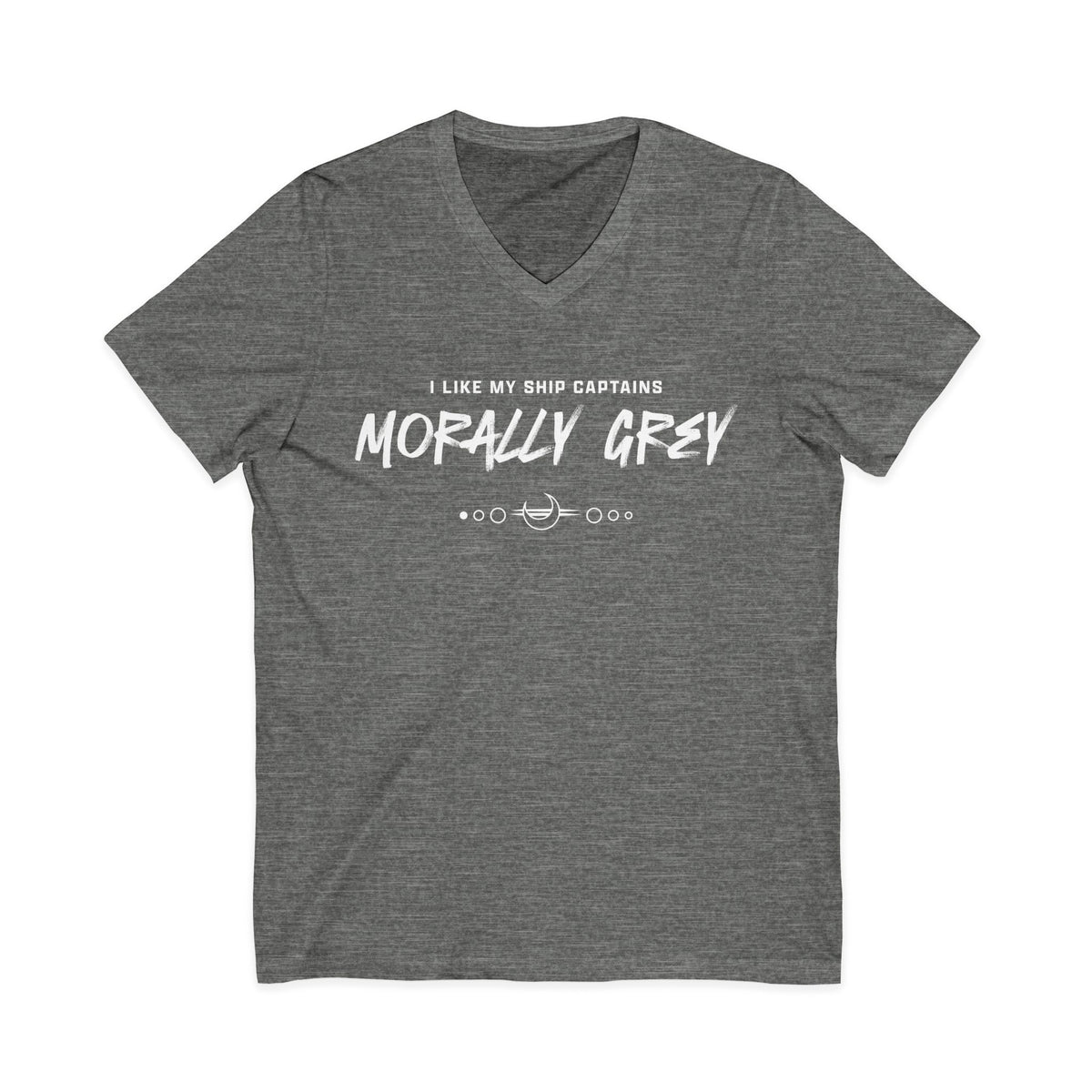I Like My Ship Captains Morally Grey V-Neck Tee