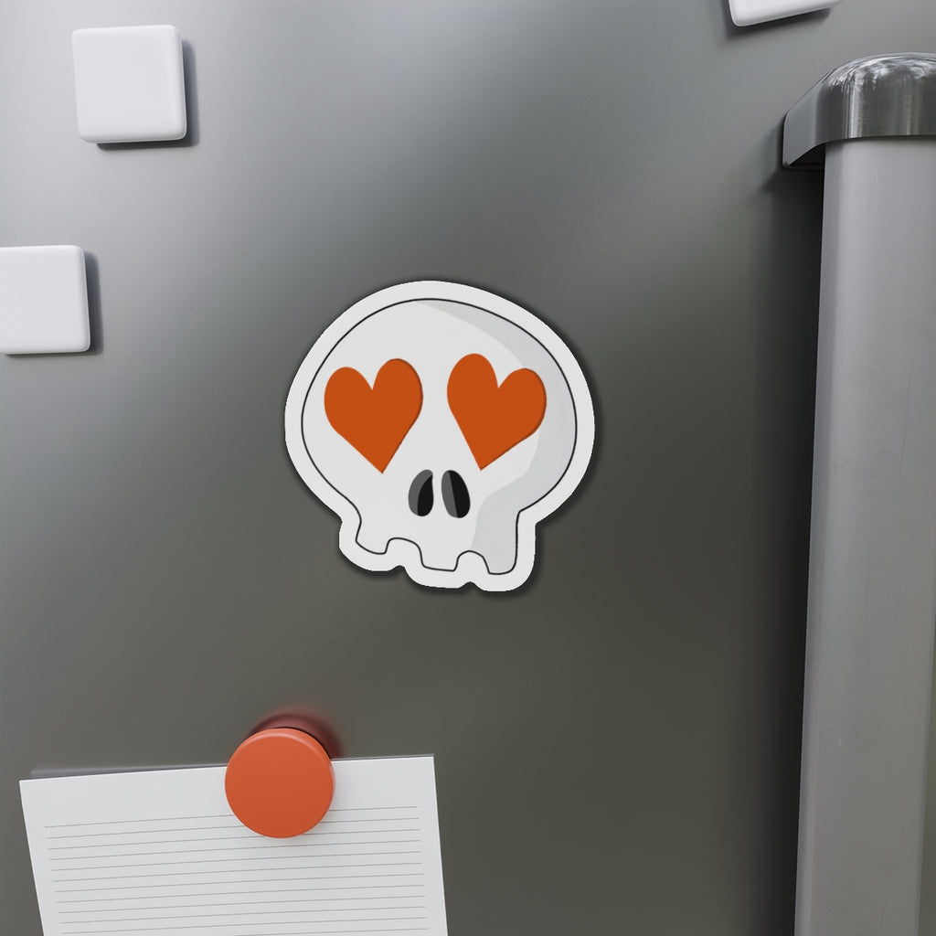 Heart-Eyes Skull Magnet (Orange)