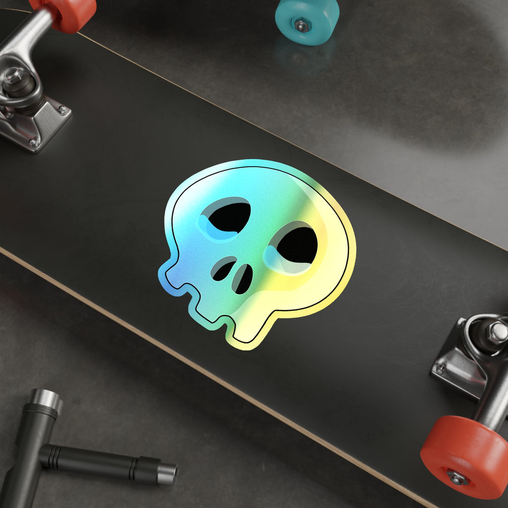 Sad Tears Skull Holographic Sticker
