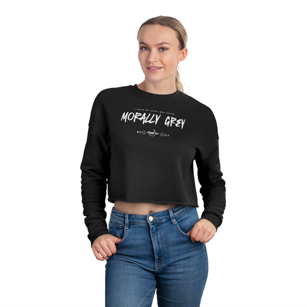 I Like My Ship Captains Morally Grey Cropped Sweatshirt