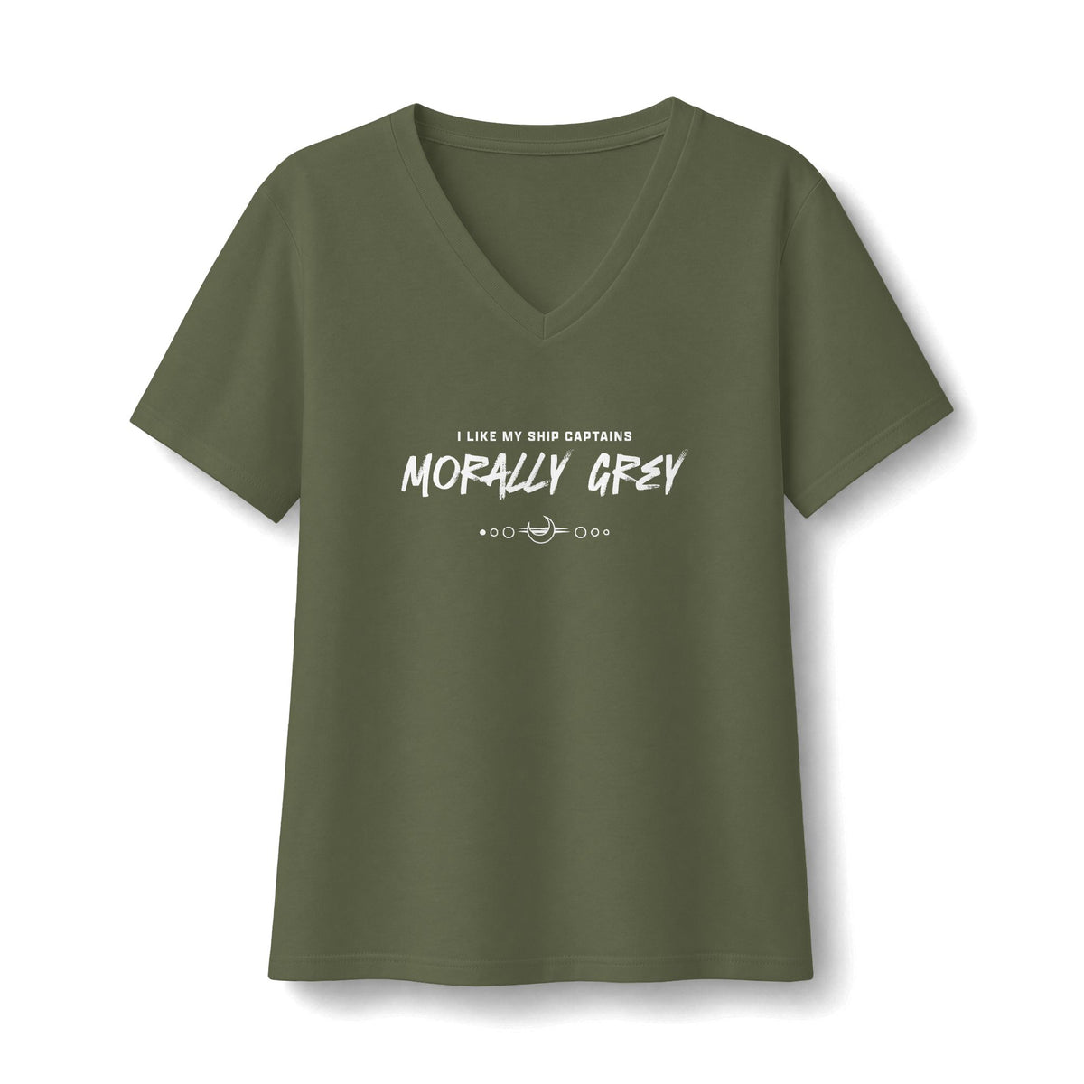 I Like My Ship Captains Morally Grey Women's Relaxed V-Neck Tee