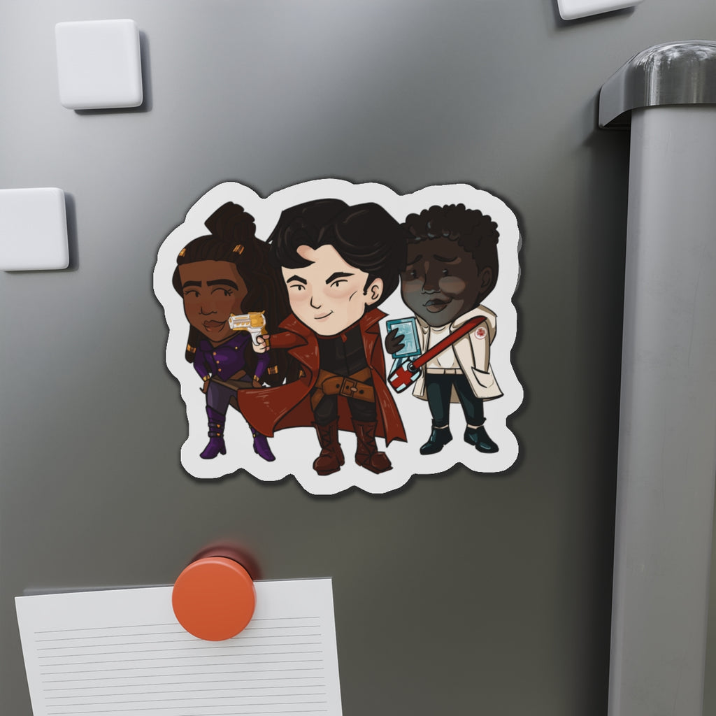 Grey, Minn, and Farlow Magnet (Chibi-Style)