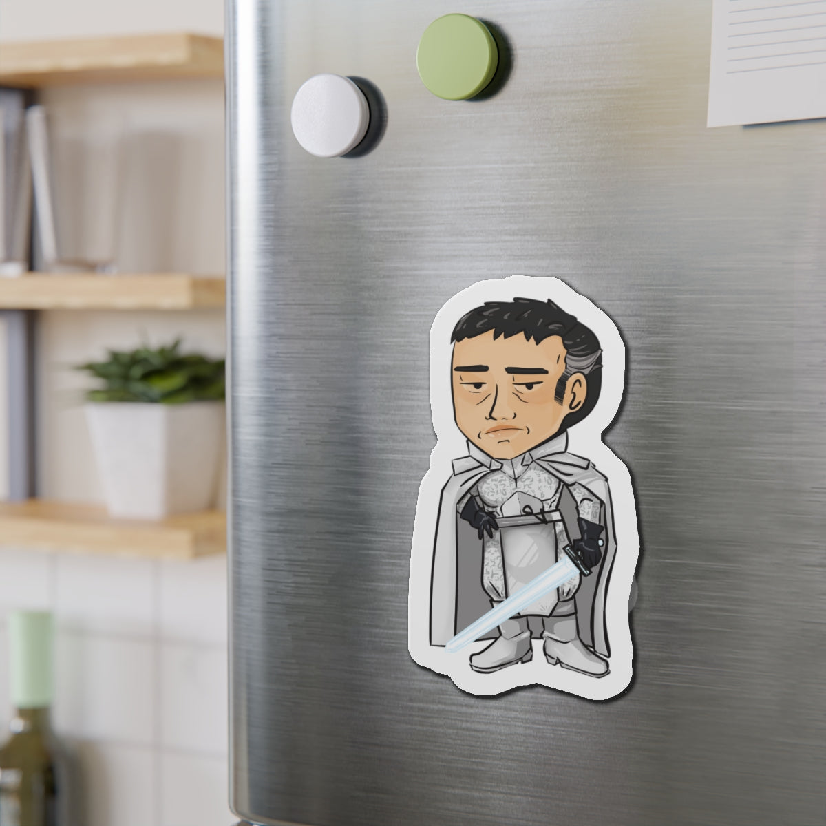Rook with Glowing Sword Magnet (Chibi-Style)