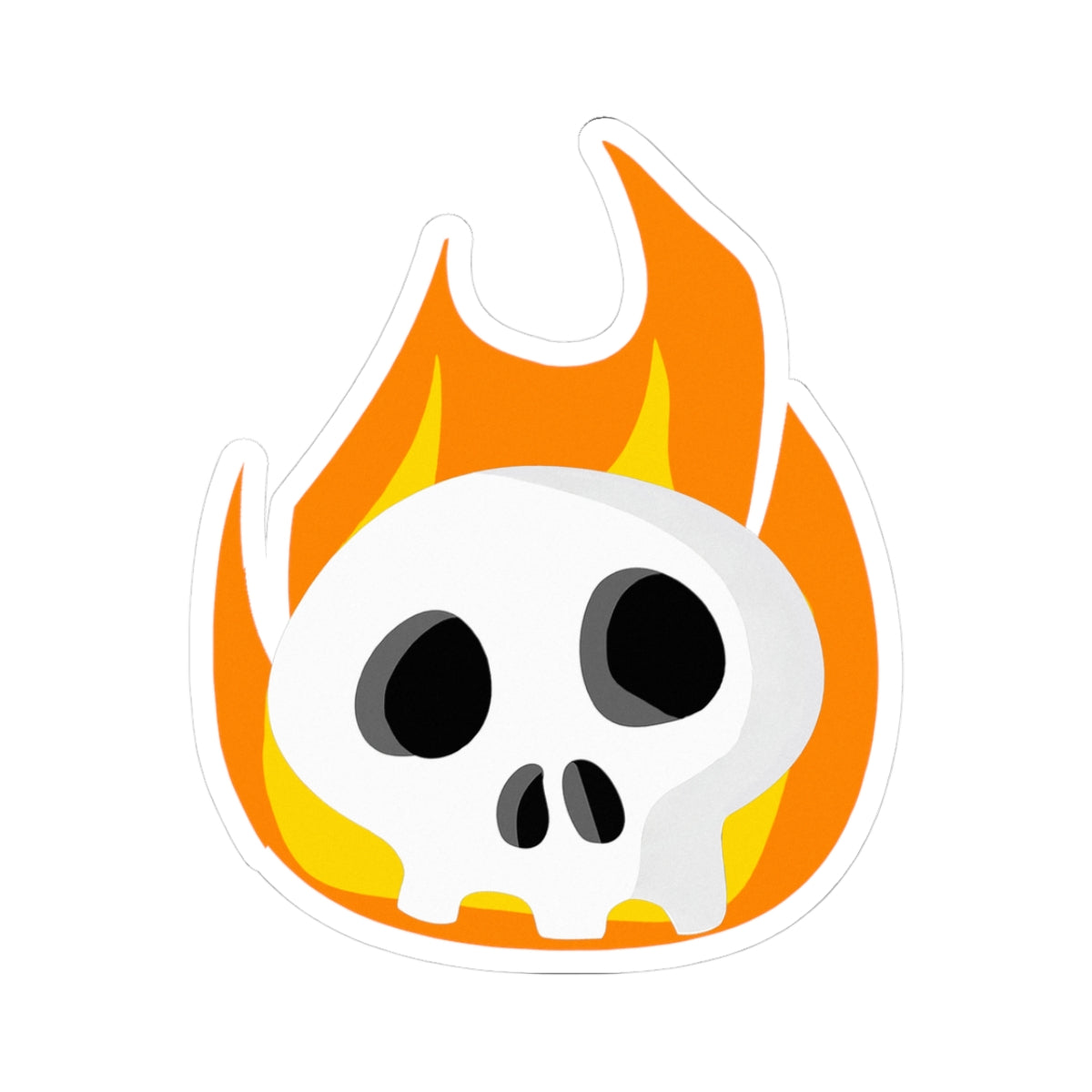 Flaming Skull Sticker