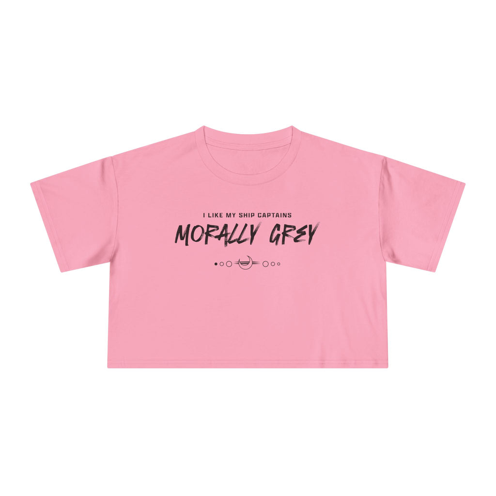 I Like My Ship Captains Morally Grey Crop Tee