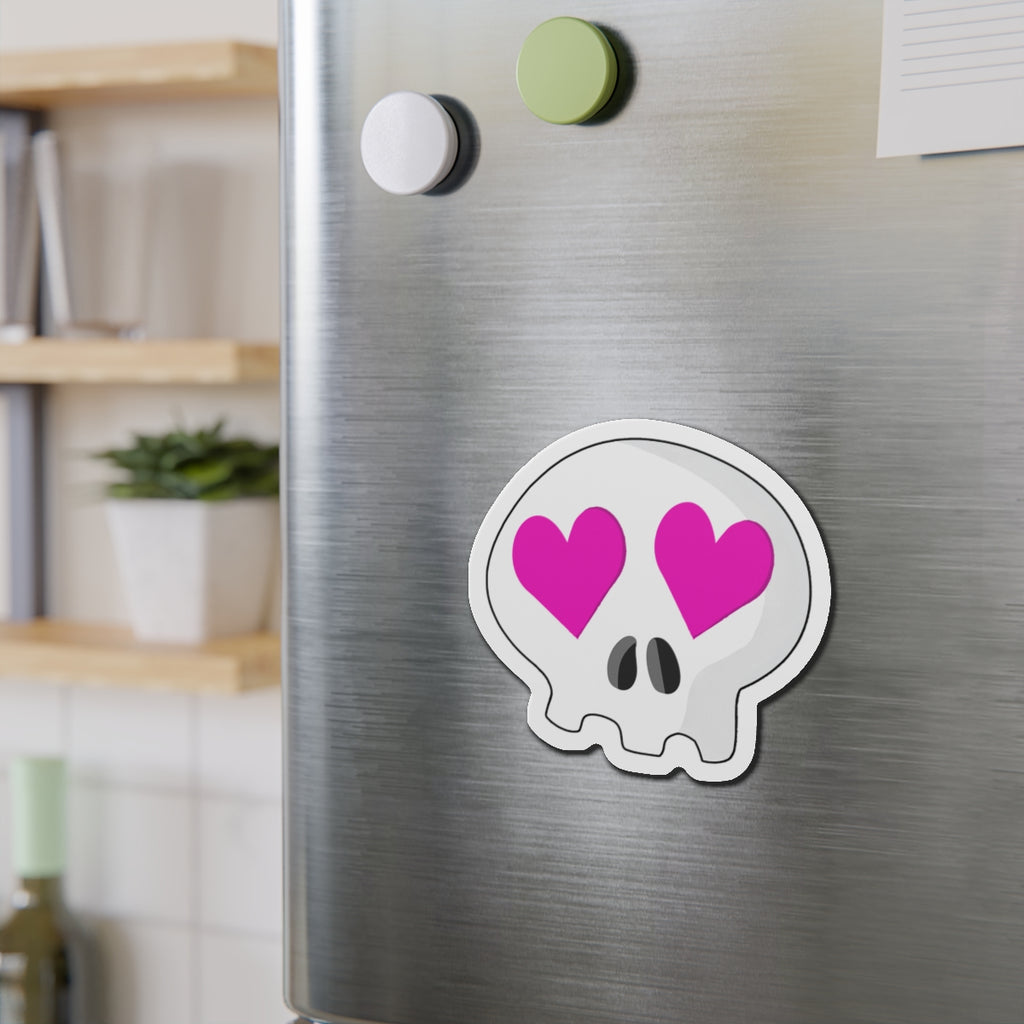 Heart-Eyes Skull Magnet (Pink)