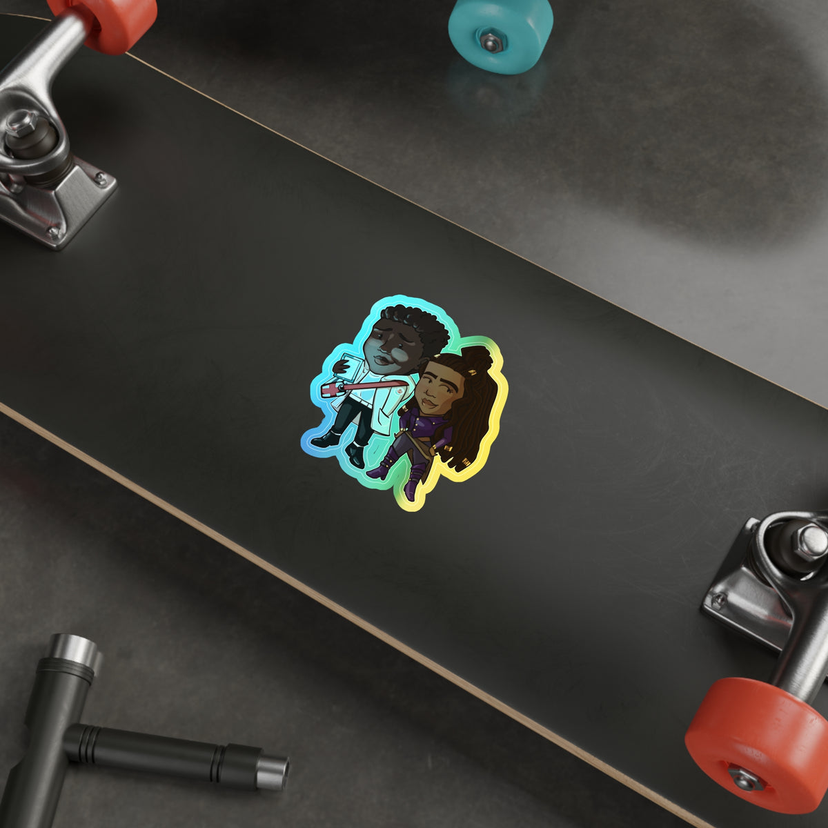 Minn and Farlow Holographic Sticker (Chibi-Style)