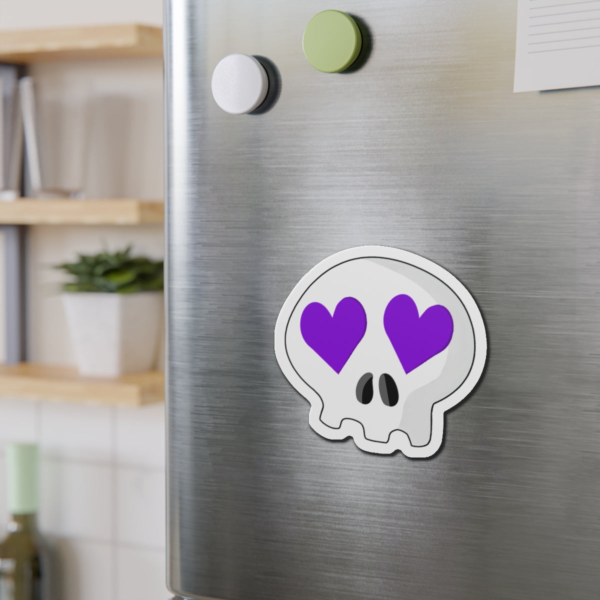 Heart-Eyes Skull Magnet (Purple)