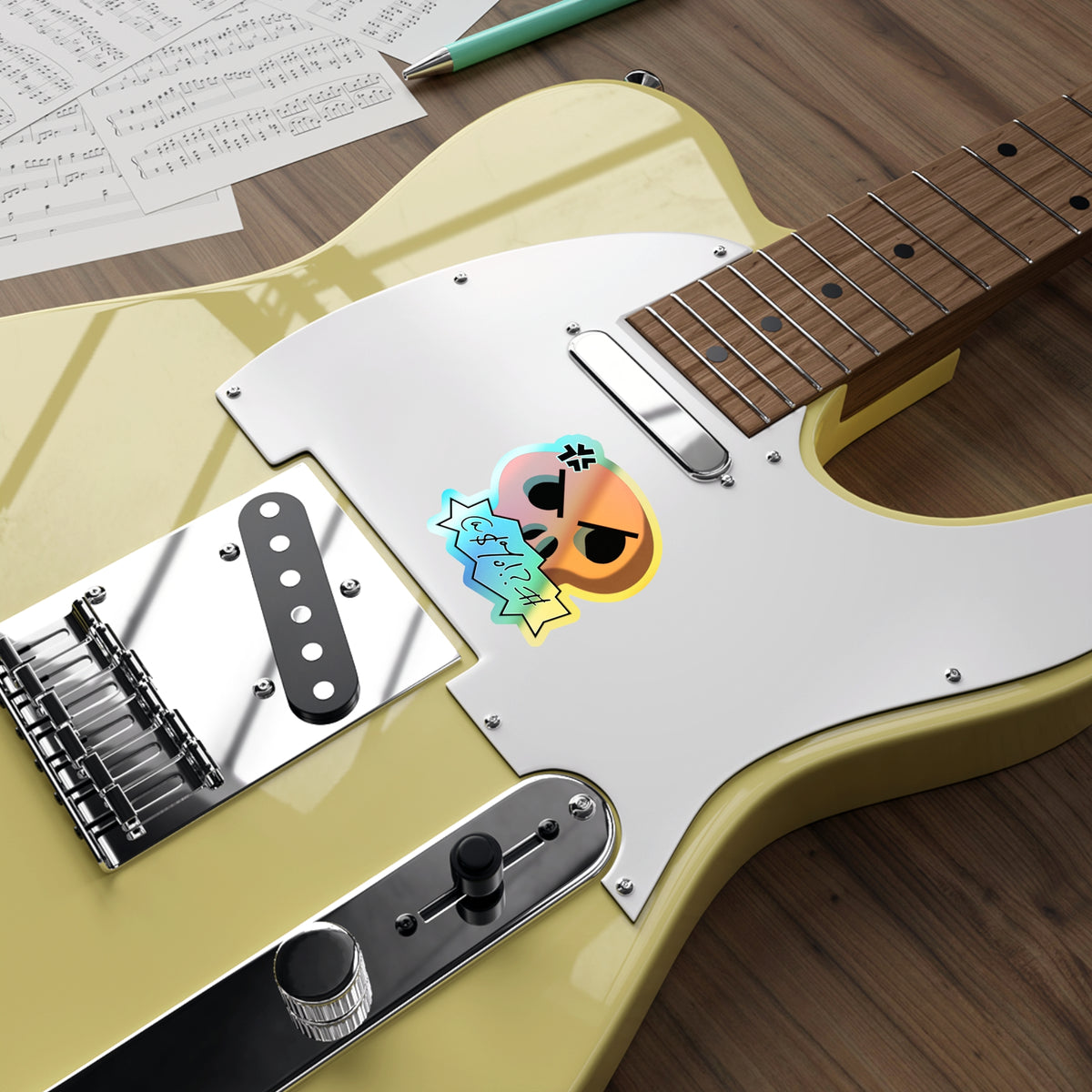 Cursing Skull Holographic Sticker