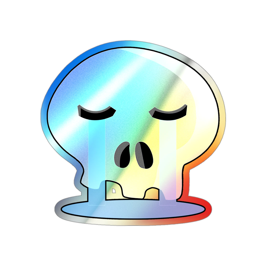Crying Skull Holographic Sticker