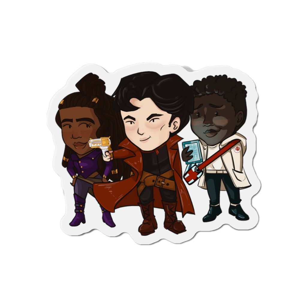 Grey, Minn, and Farlow Magnet (Chibi-Style)