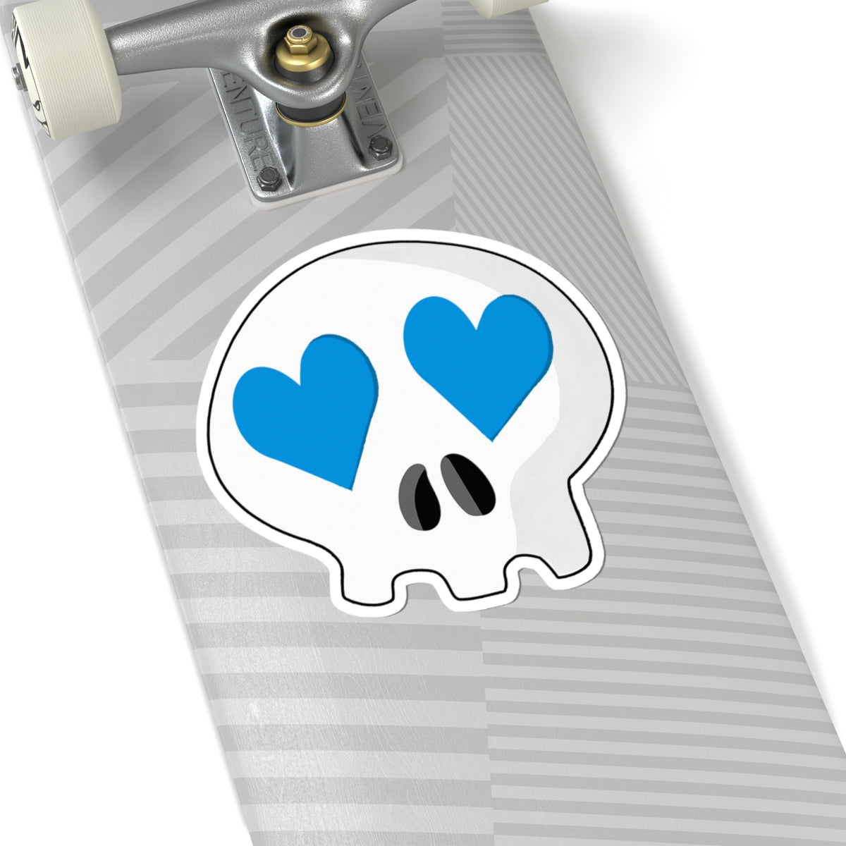 Heart-Eyes Skull Sticker (Blue)