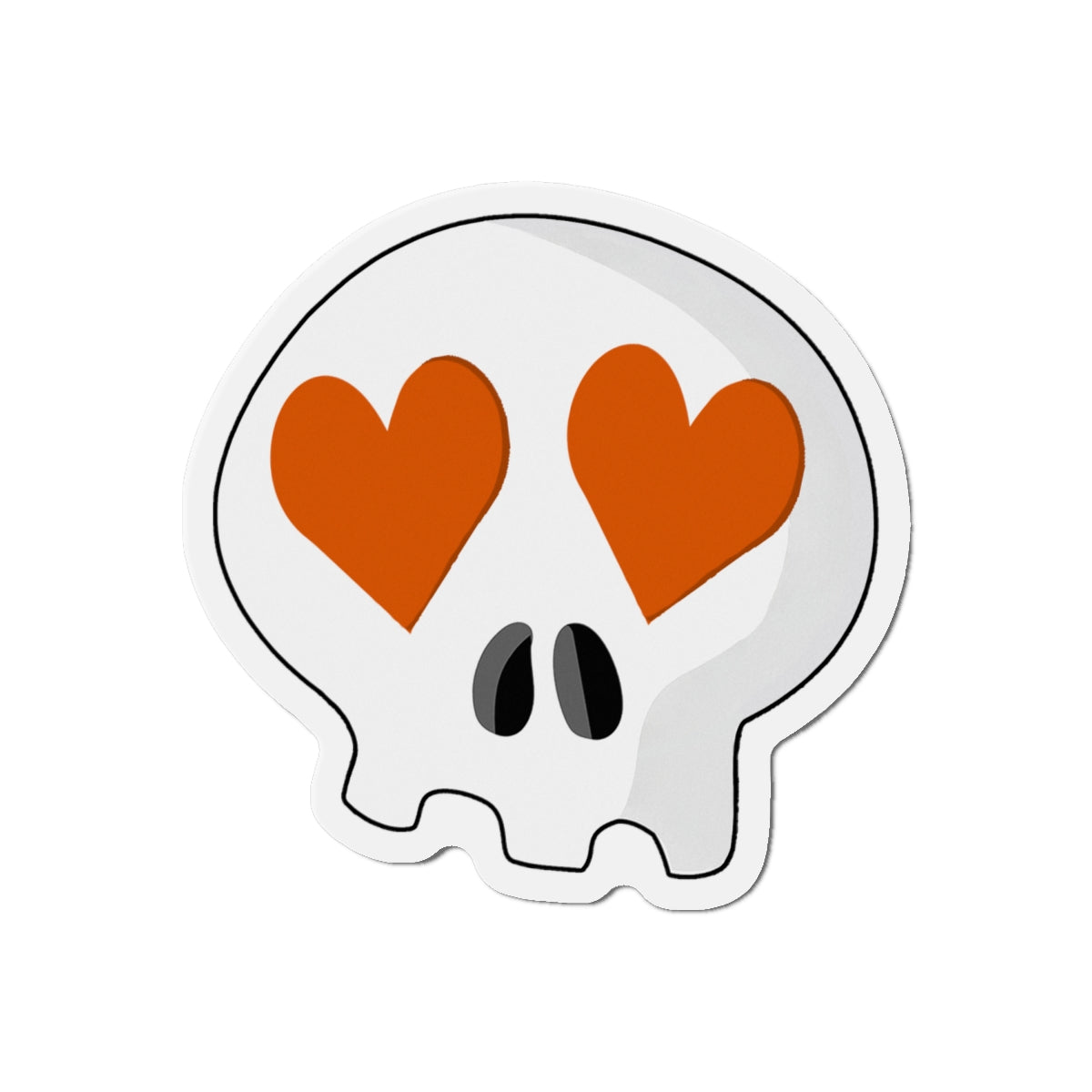 Heart-Eyes Skull Magnet (Orange)