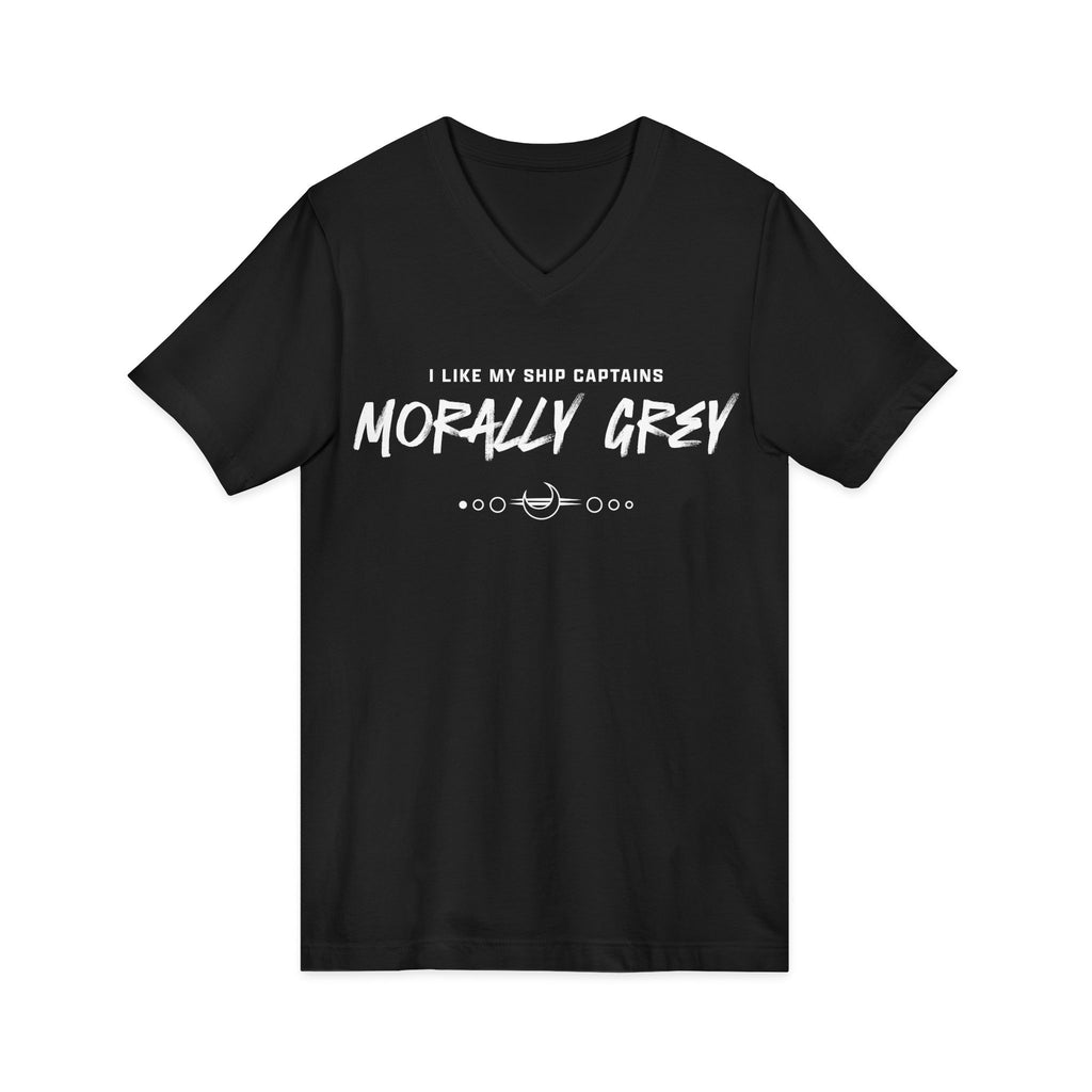 I Like My Ship Captains Morally Grey V-Neck Tee