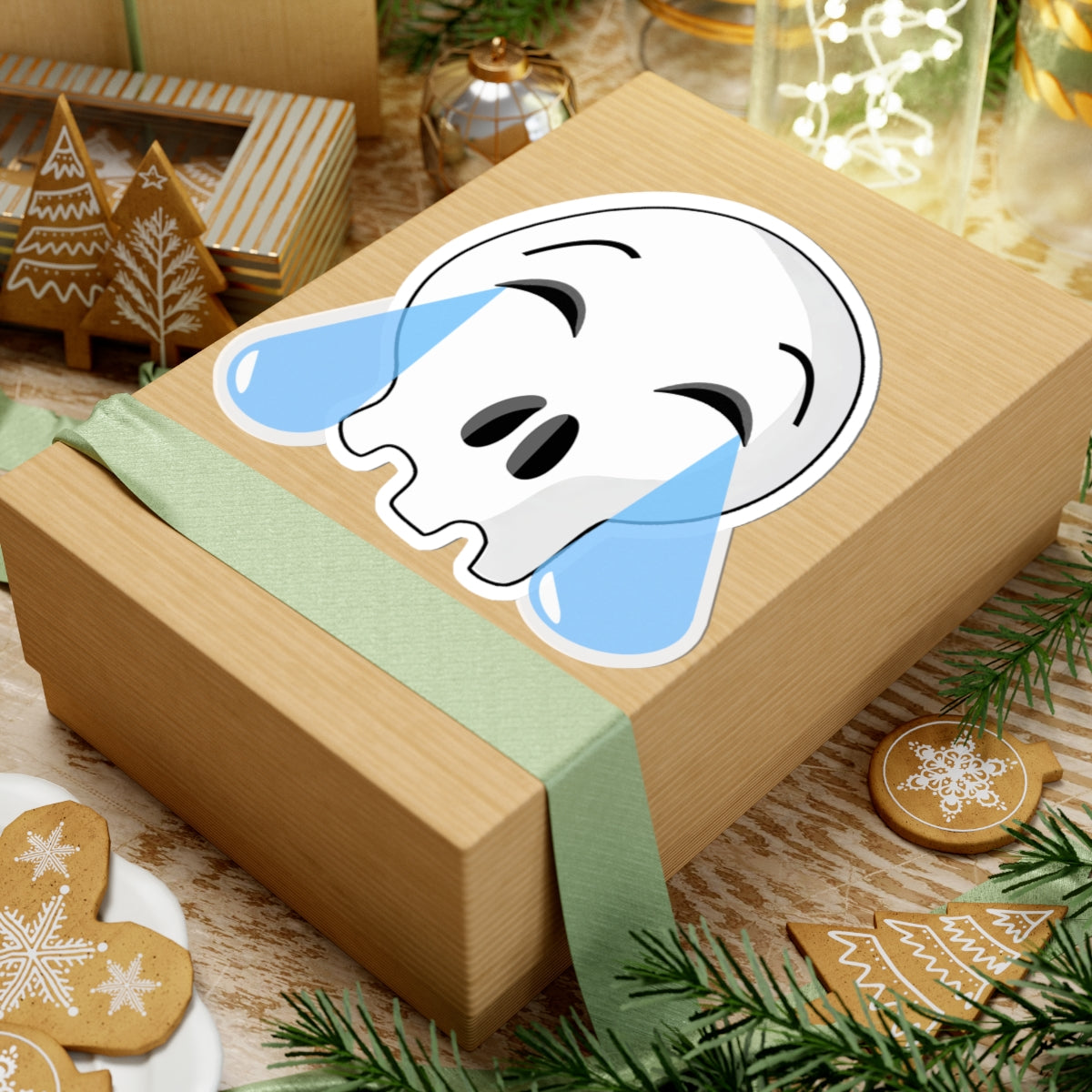 Laughing Crying Skull Sticker