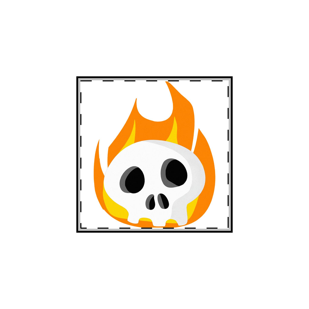 Flaming Skull Pin