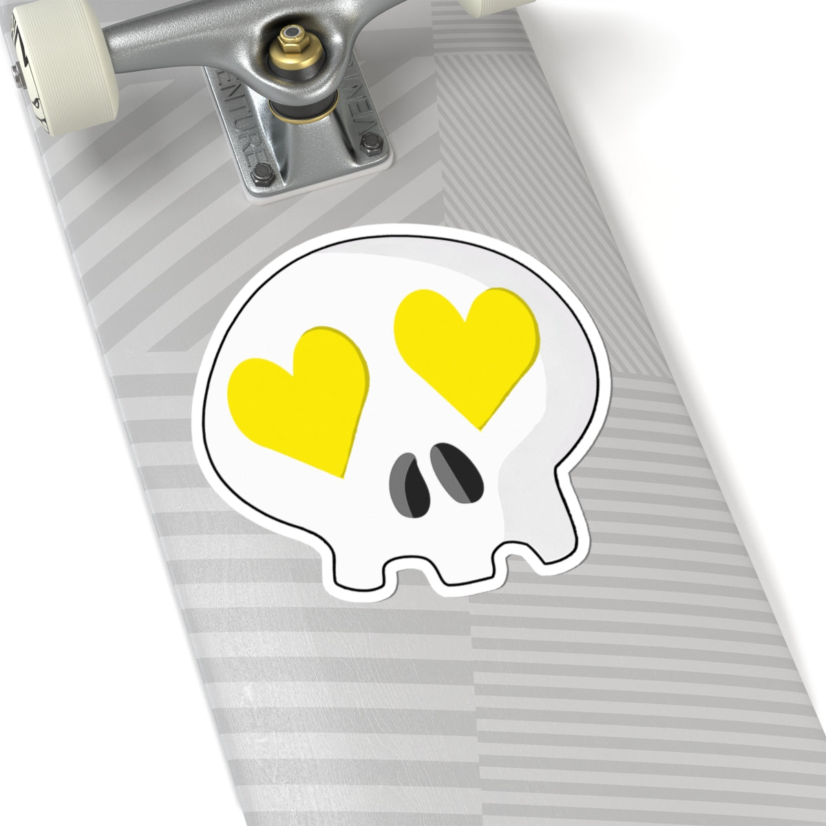 Heart-Eyes Skull Sticker (Yellow)