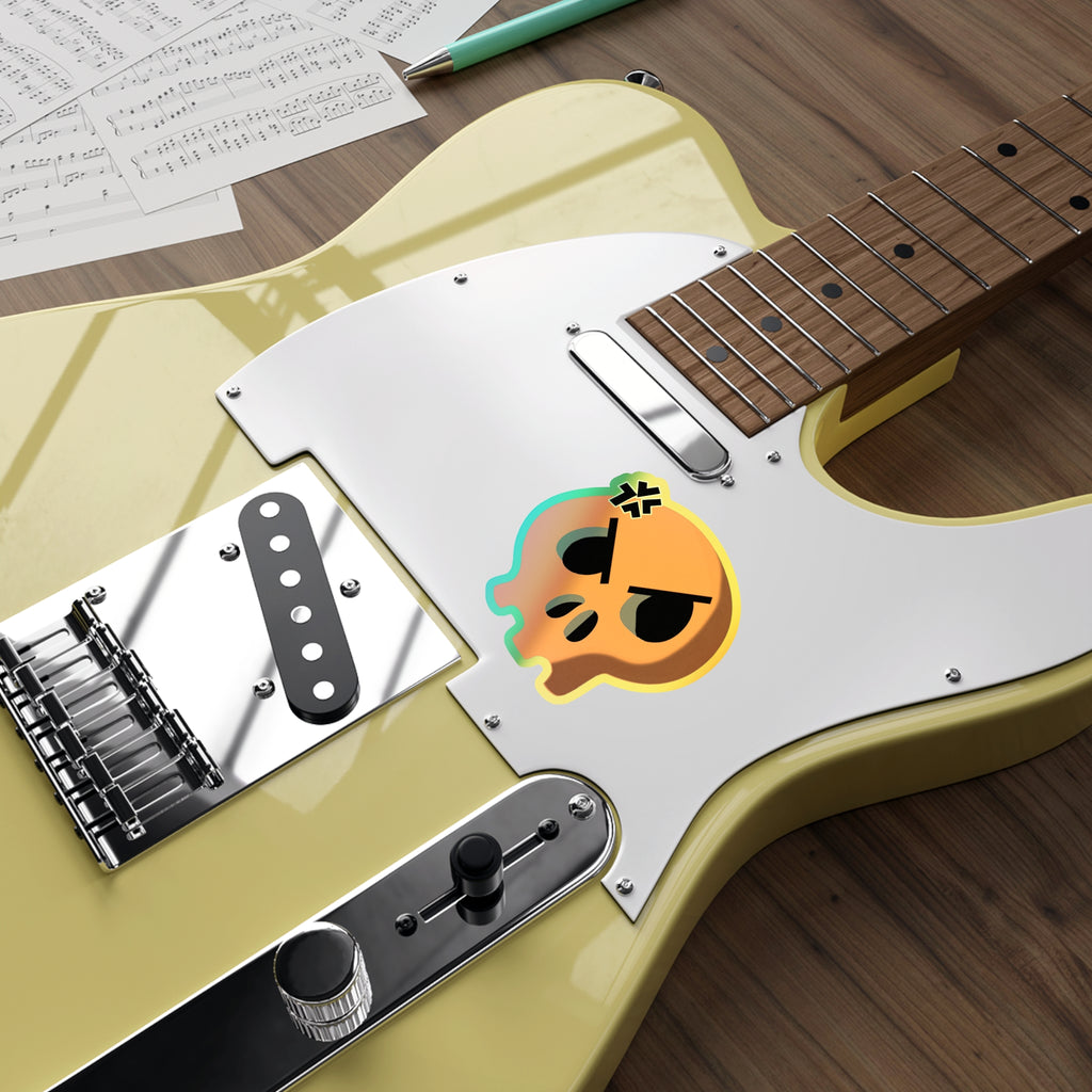 Angry Skull Holographic Sticker