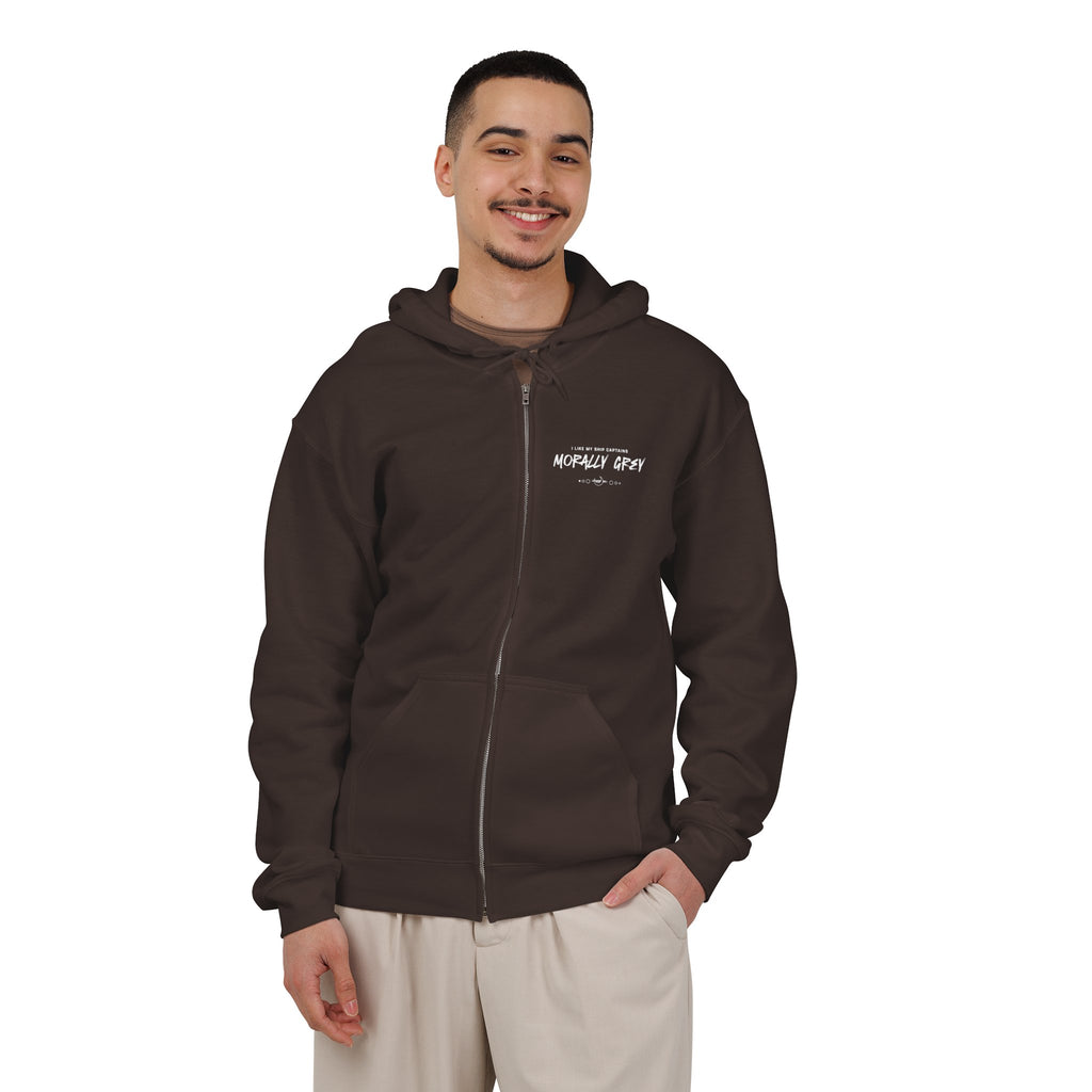 I Like My Ship Captains Morally Grey Zip Hoodie