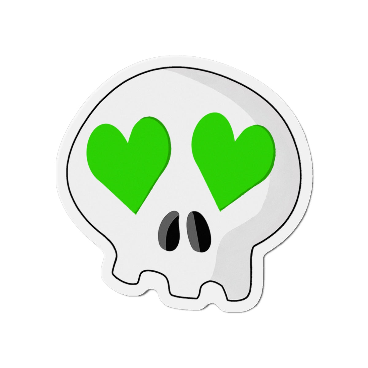 Heart-Eyes Skull Magnet (Green)