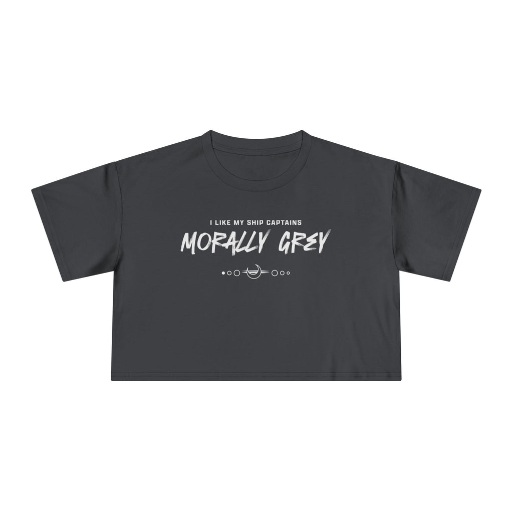 I Like My Ship Captains Morally Grey Crop Tee