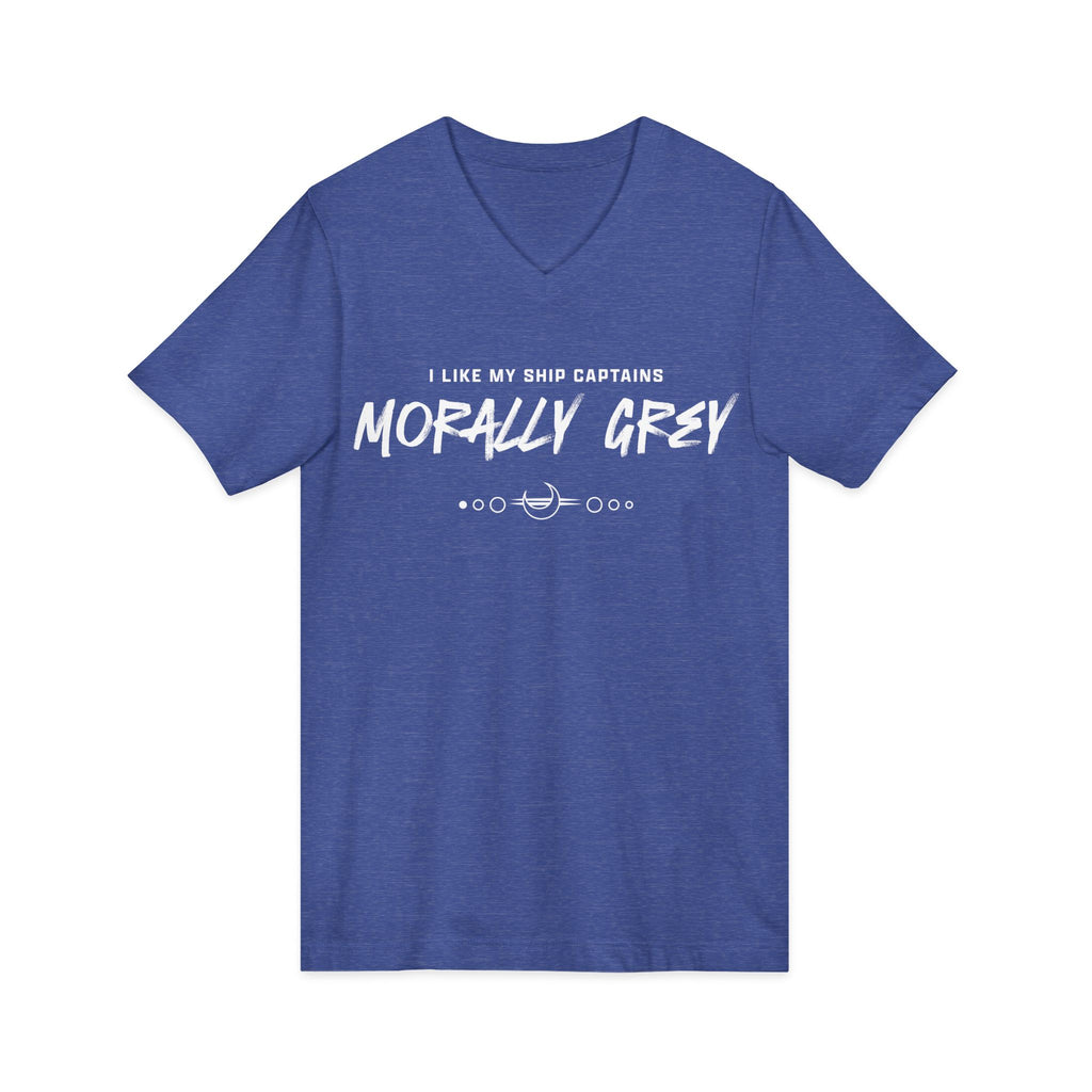 I Like My Ship Captains Morally Grey V-Neck Tee