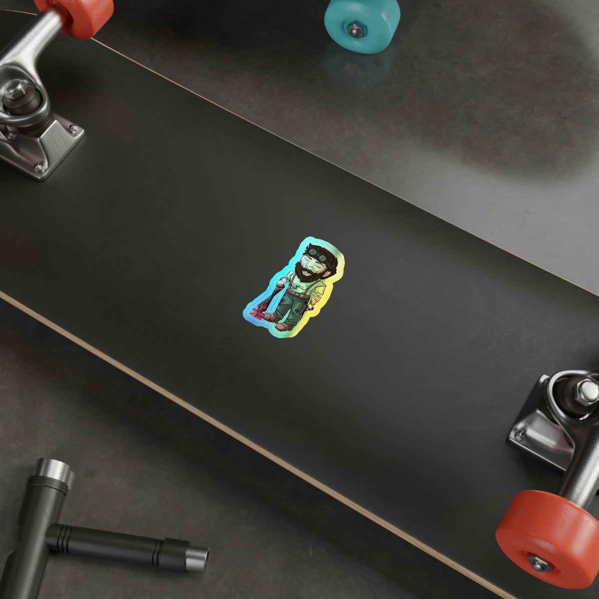 Bones Holographic Sticker (Chibi-Style)
