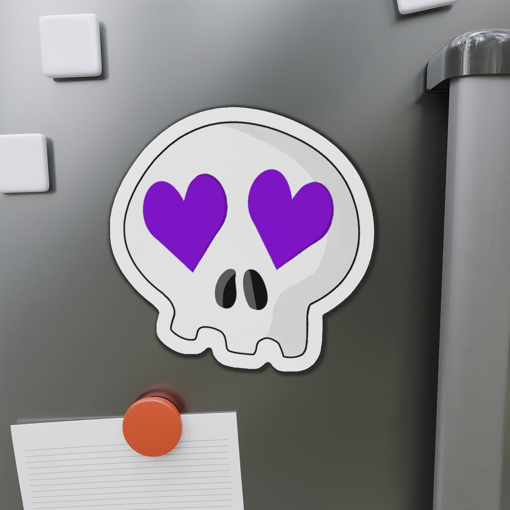 Heart-Eyes Skull Magnet (Purple)