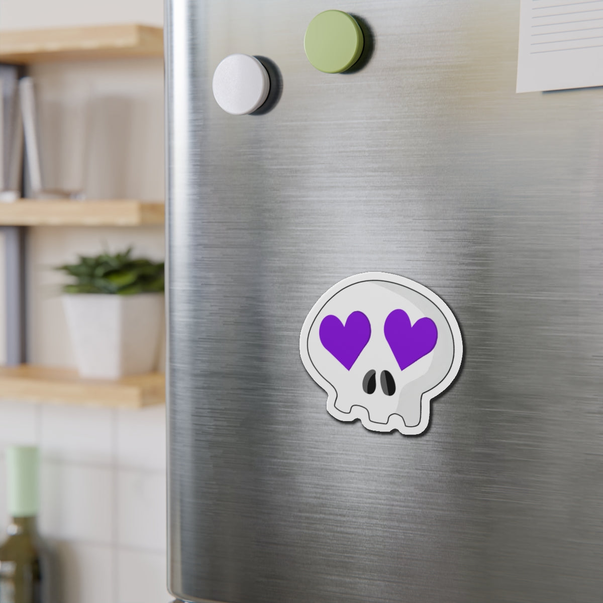 Heart-Eyes Skull Magnet (Purple)
