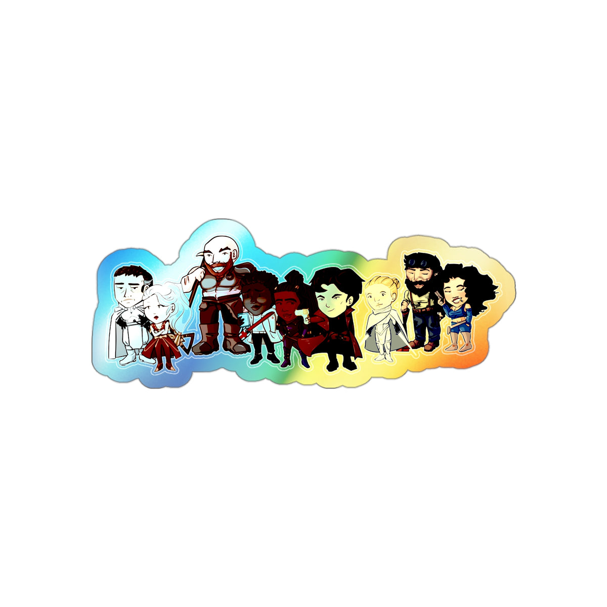 The Crew and Client Holographic Sticker (Chibi-Style)