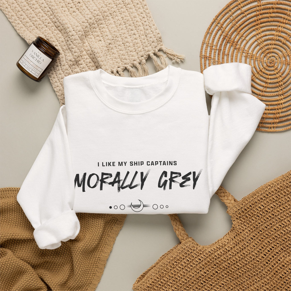I Like My Ship Captains Morally Grey Crewneck Sweatshirt