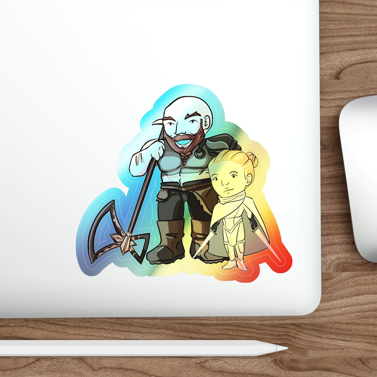 Dot and Mars Holographic Sticker (Chibi-Style)