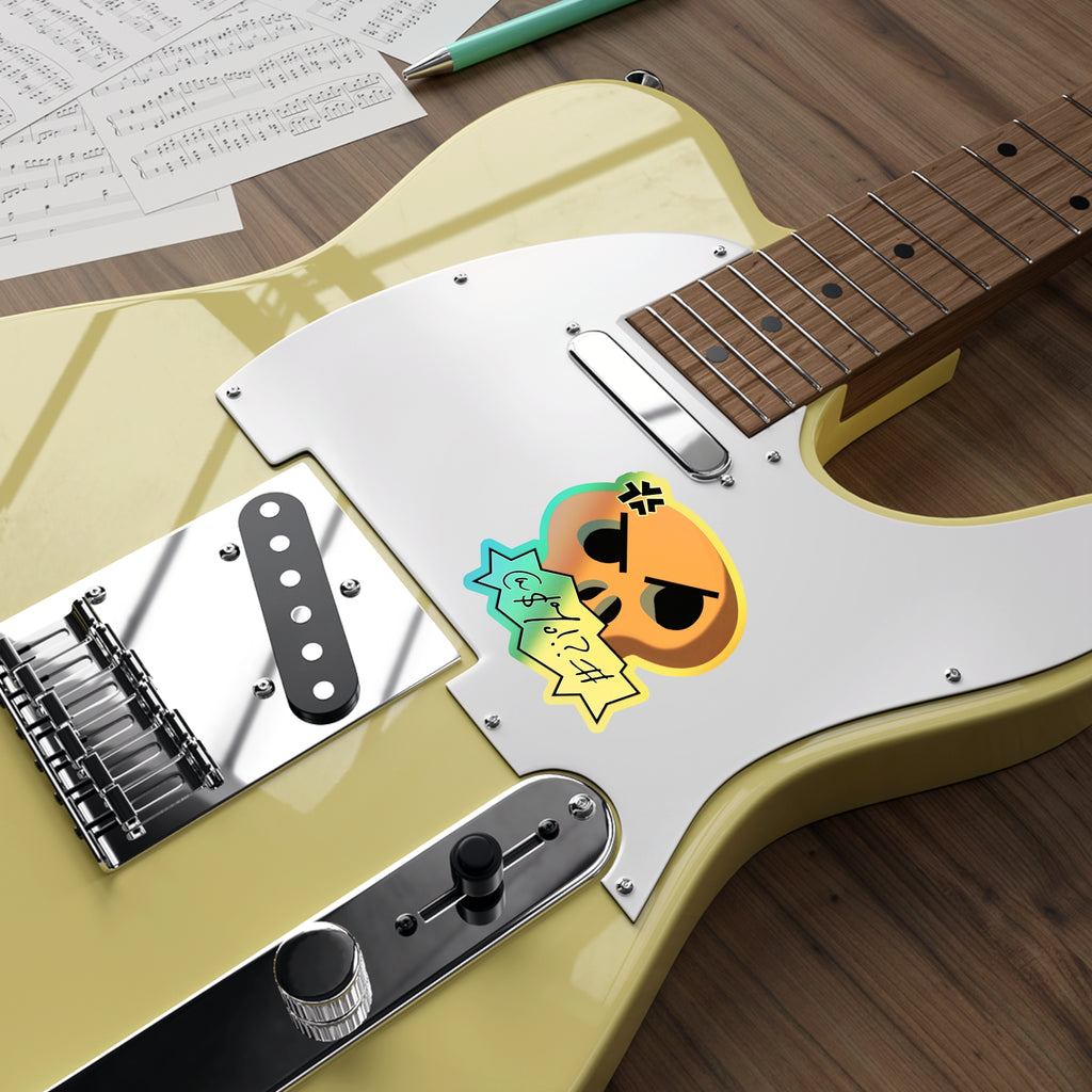 Cursing Skull Holographic Sticker