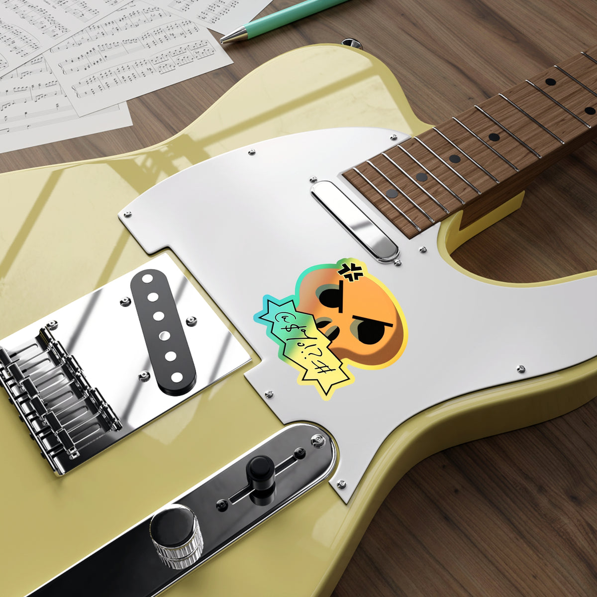 Cursing Skull Holographic Sticker
