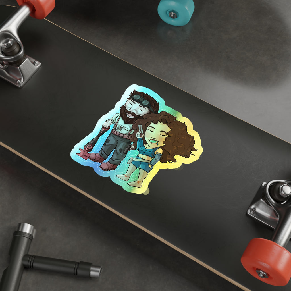 Willow and Bones Holographic Sticker (Chibi-Style)