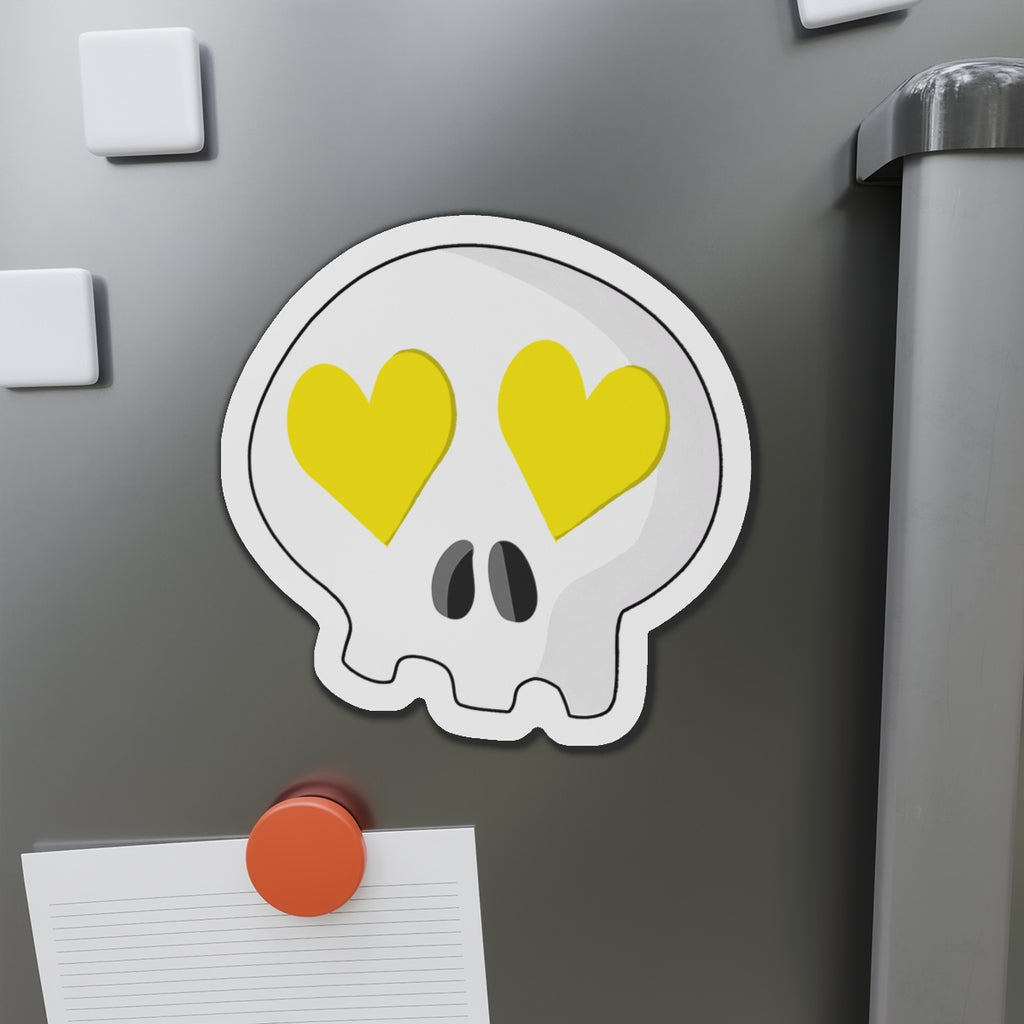 Heart-Eyes Skull Magnet (Yellow)