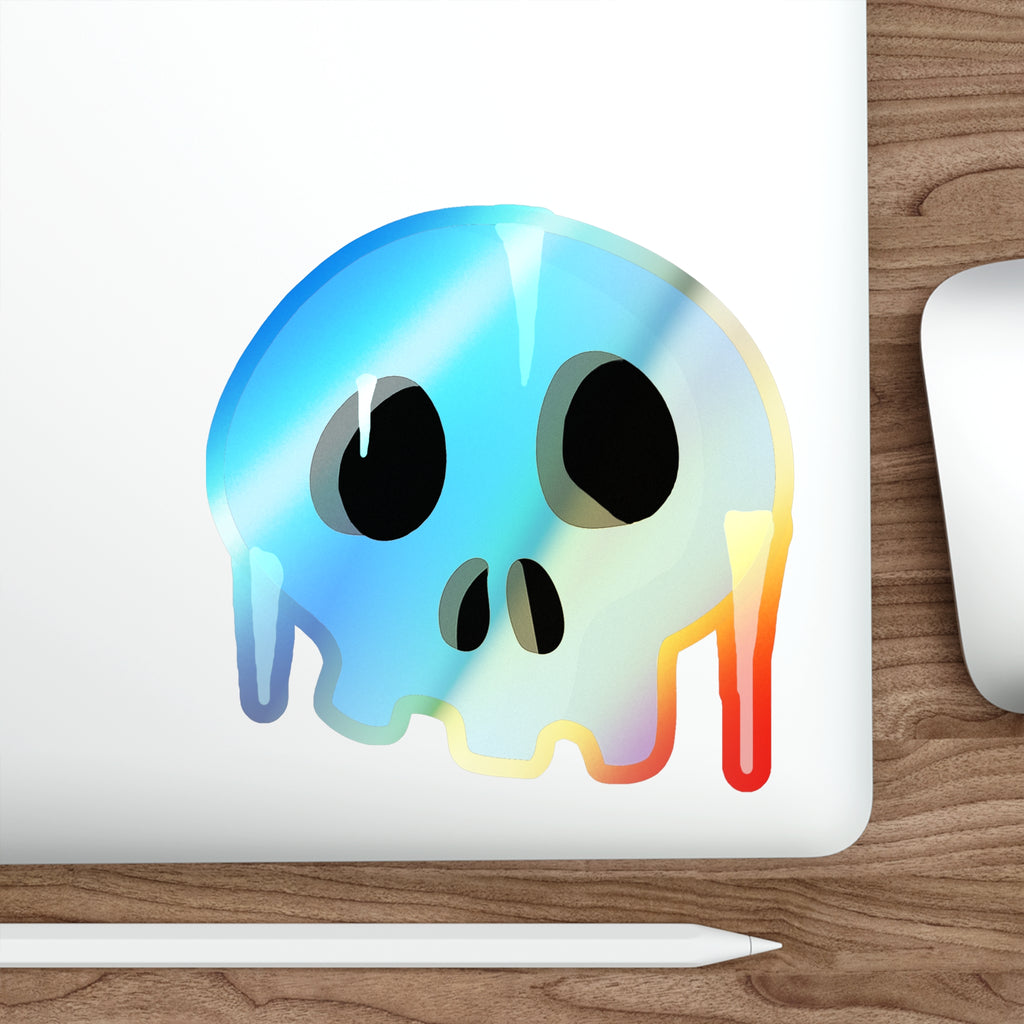 Frozen Skull Holographic Sticker