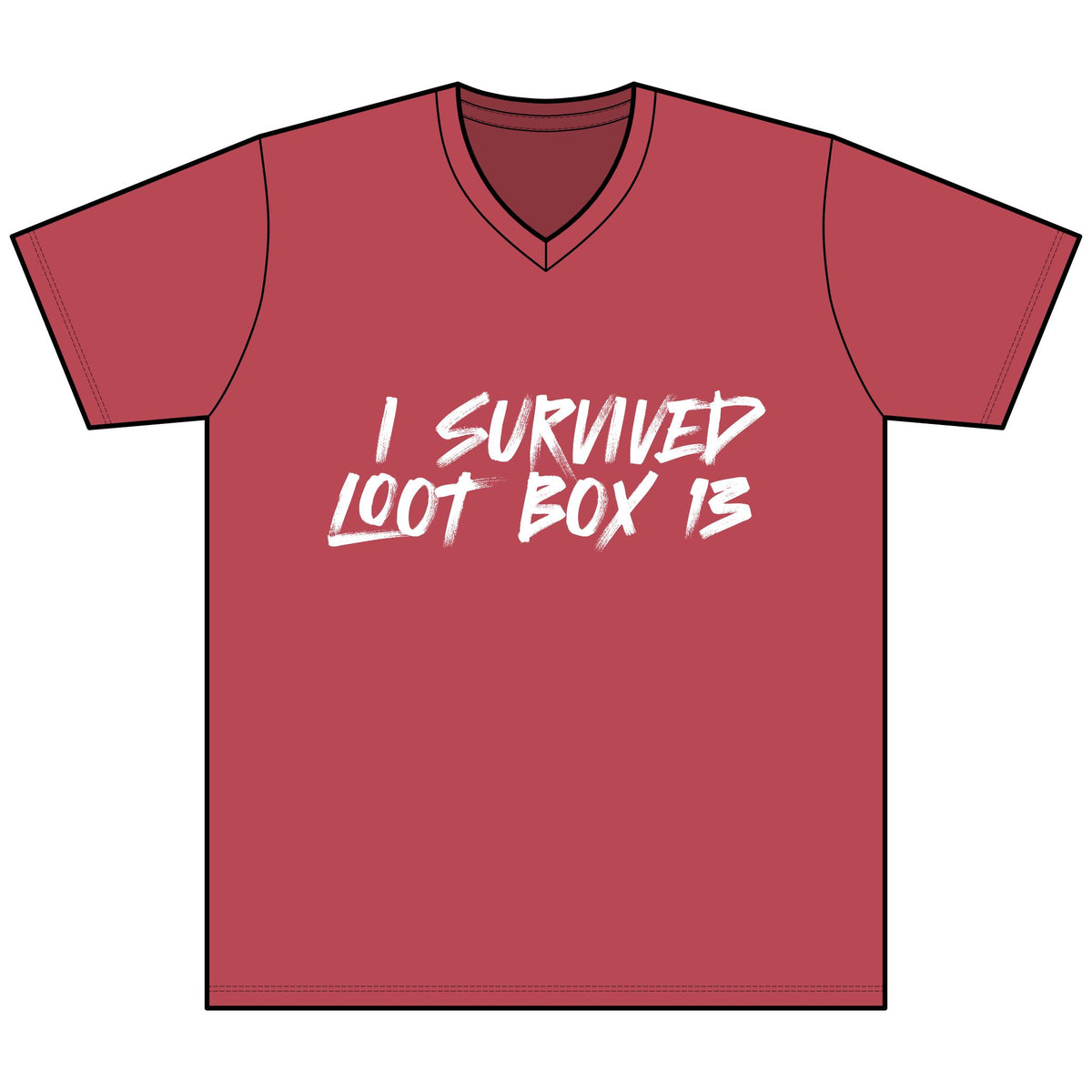 I Survived Loot Box 13 Heather V-Neck Tee