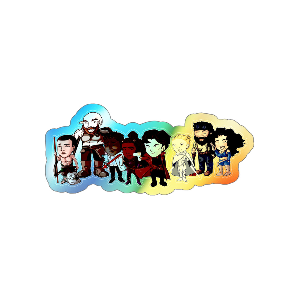The Crew with Eddie and Little Izzy Holographic Sticker (Chibi-Style)