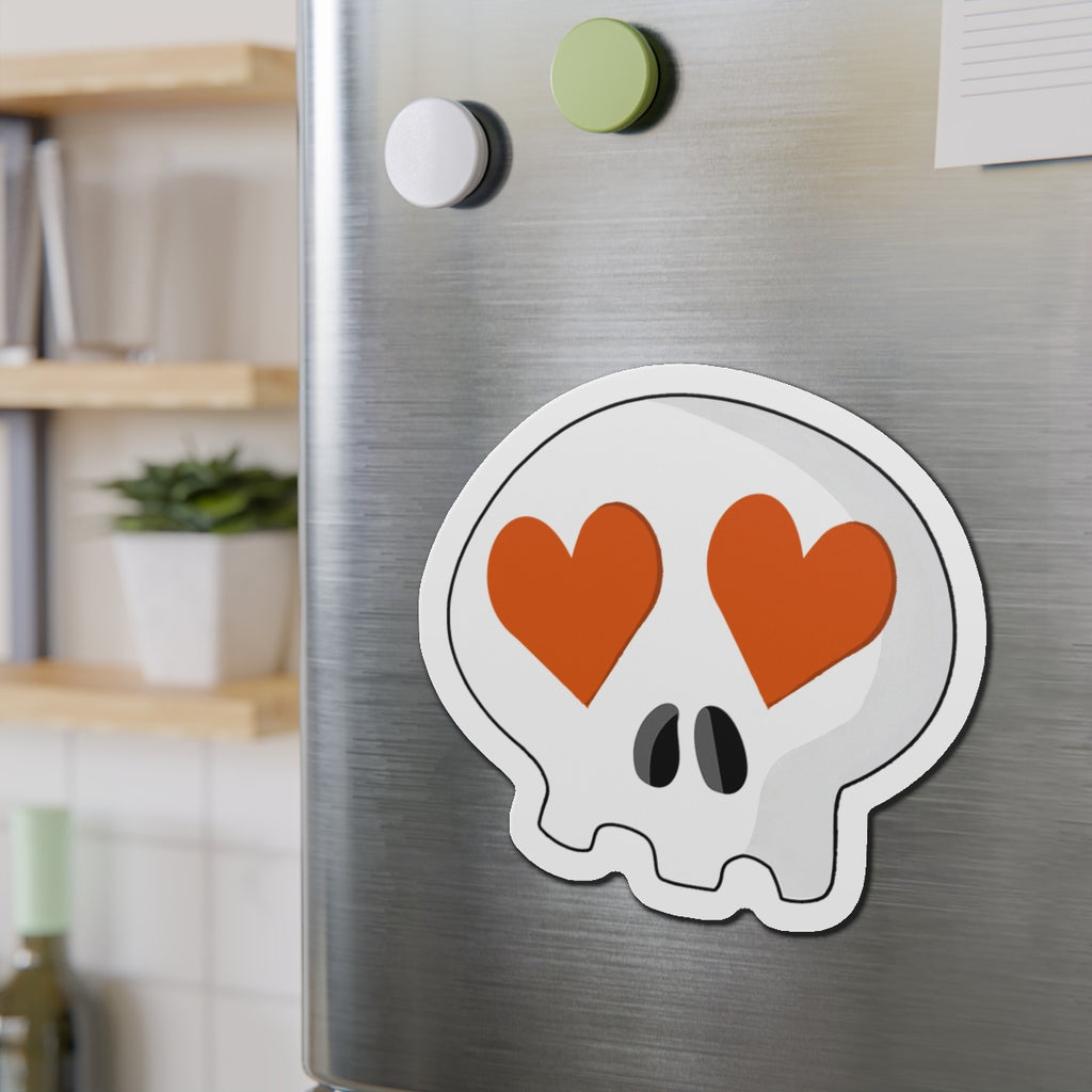 Heart-Eyes Skull Magnet (Orange)