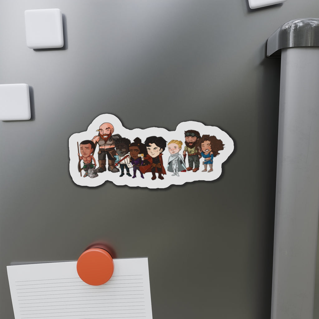 The Crew with Eddie and Little Izzy Magnet (Chibi-Style)