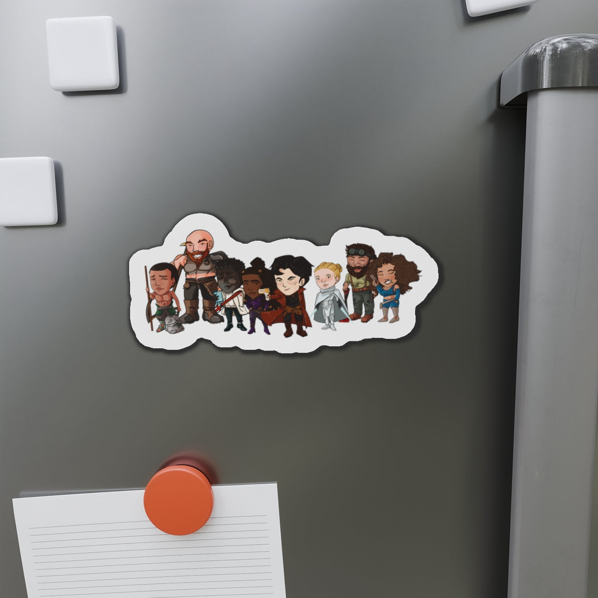 The Crew with Eddie and Little Izzy Magnet (Chibi-Style)