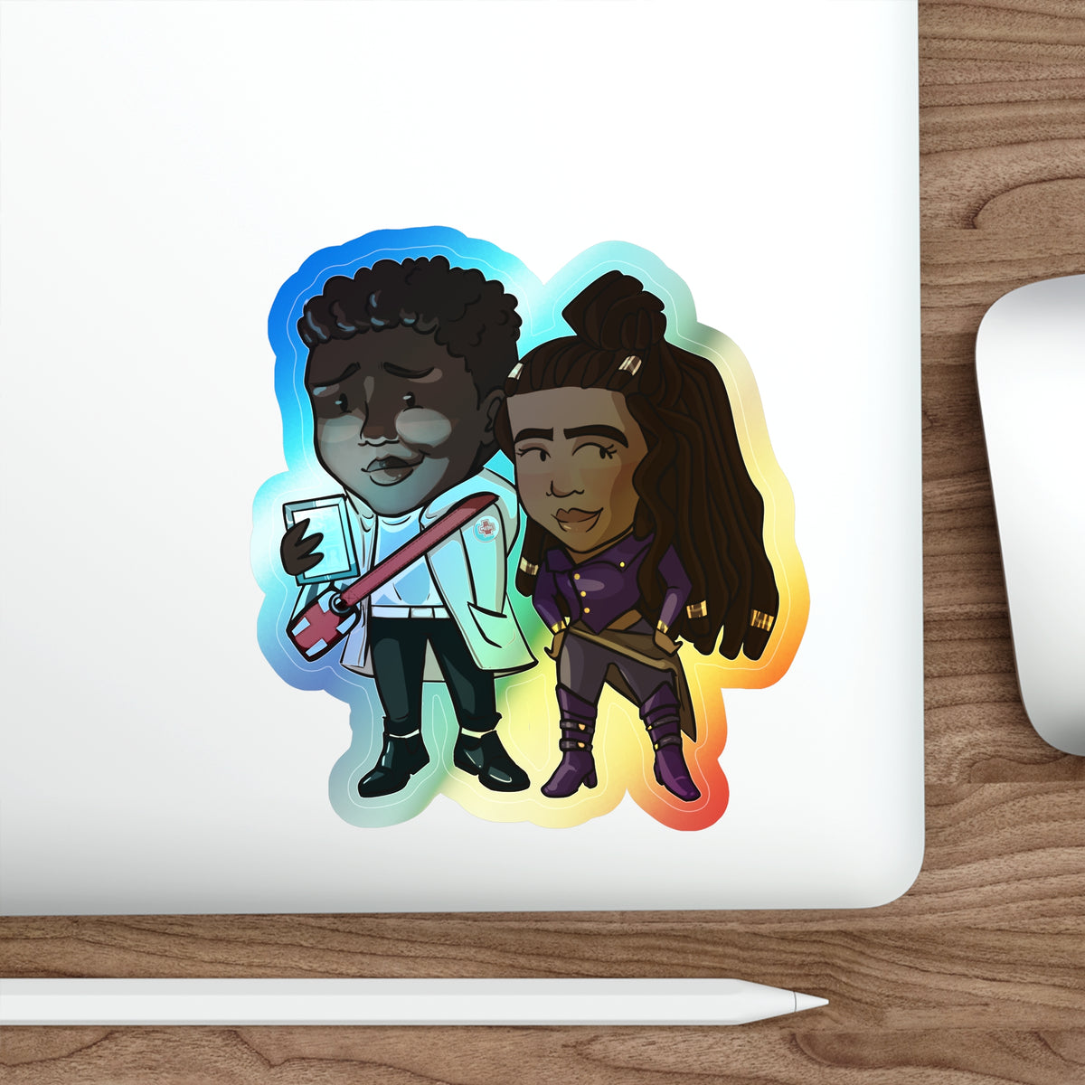 Minn and Farlow Holographic Sticker (Chibi-Style)