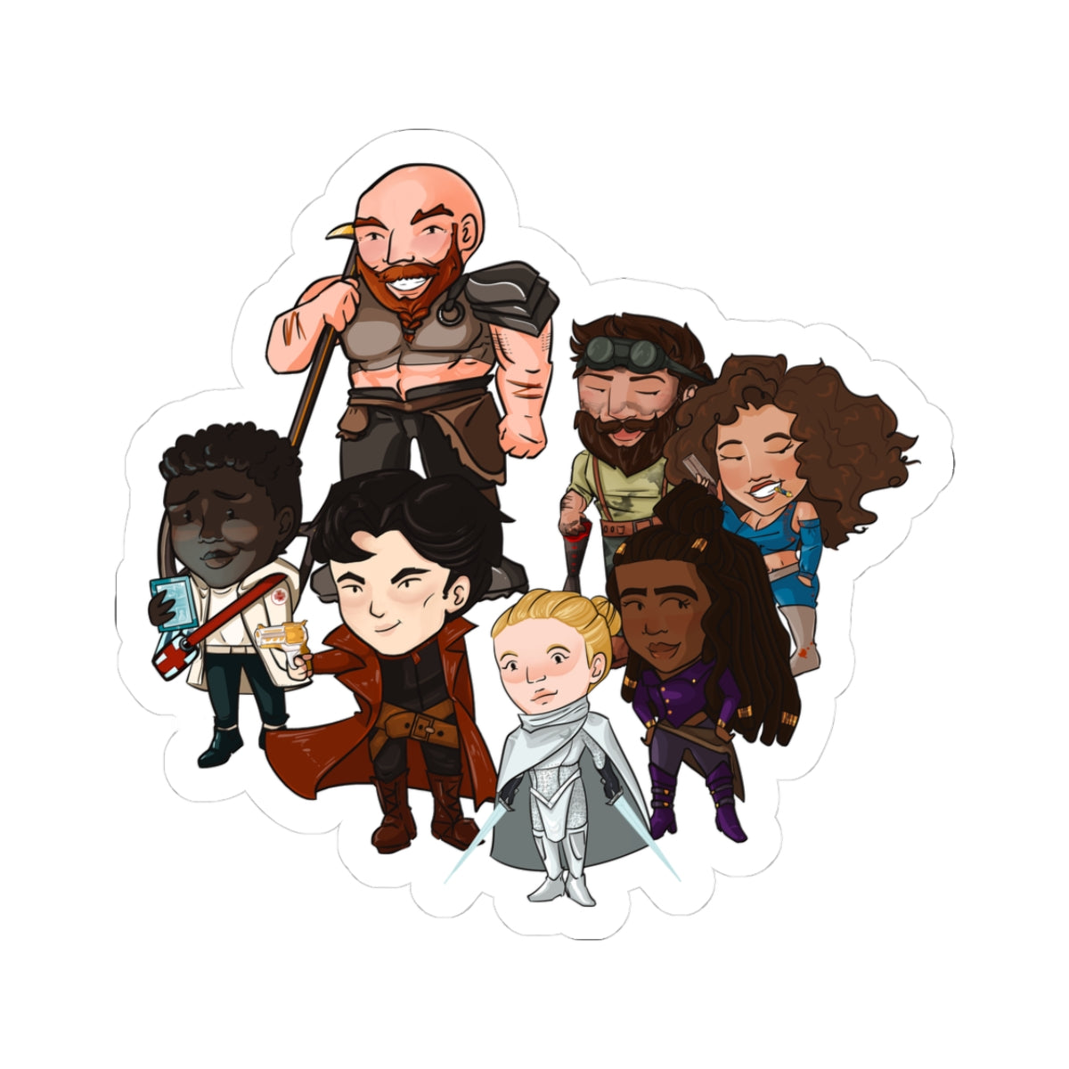The Crew Huddle Sticker (Chibi-Style)